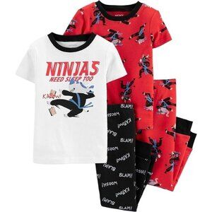 Carter's Boys 4pc "Ninjas Need Sleep Too" Snug Fit Pajama Set Short SleeveNEW 3T